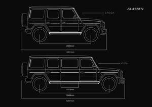 KLASSEN Mercedes-Benz G-Class VIP. G 63  Luxury Armored and Stretched cars. MGR_+1016mm